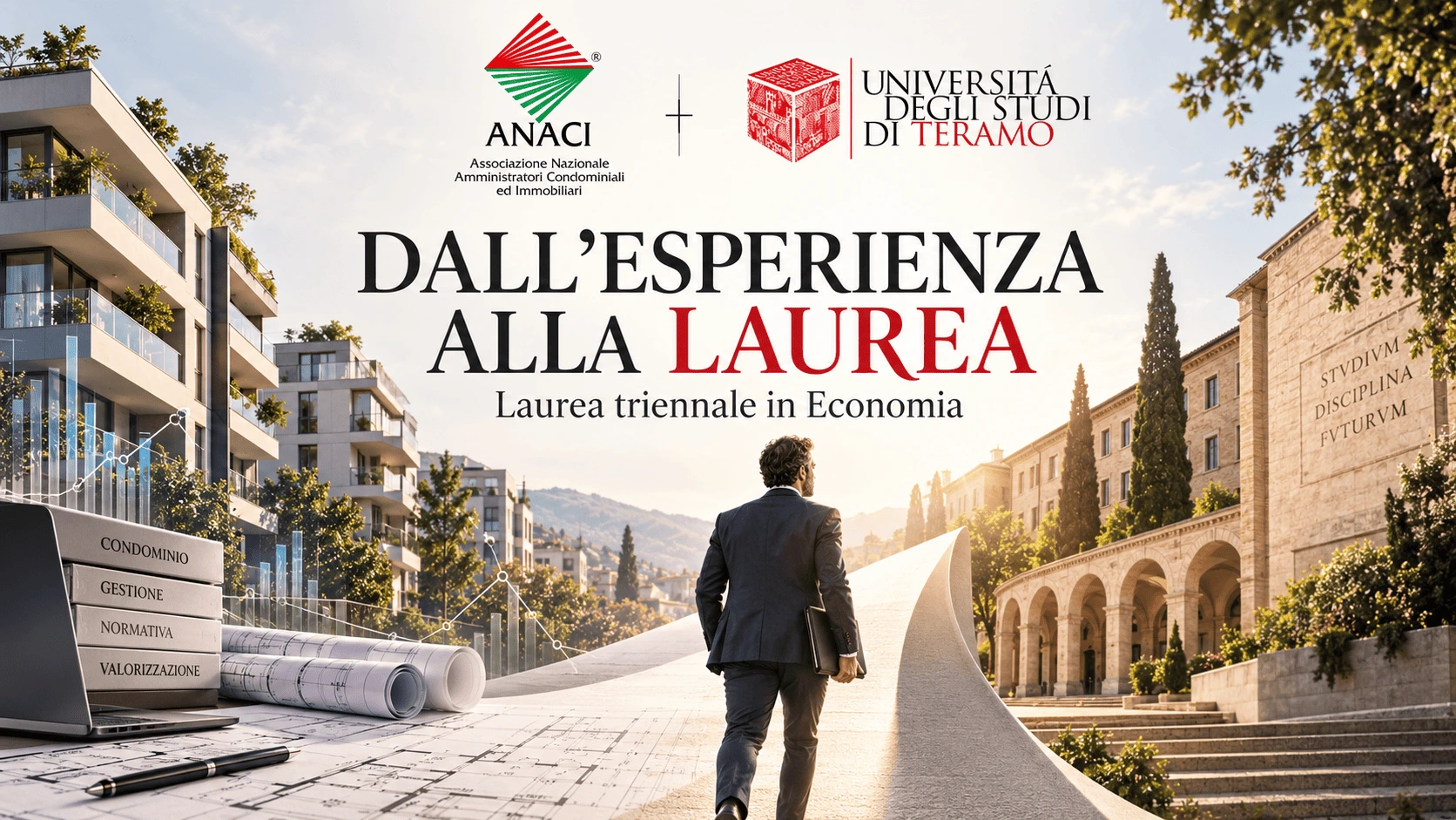 ANACI e l'Università di Teramo offrono agli associati l'opportunità di conseguire la laurea in Economia. Scopri il corso per la gestione immobiliare.